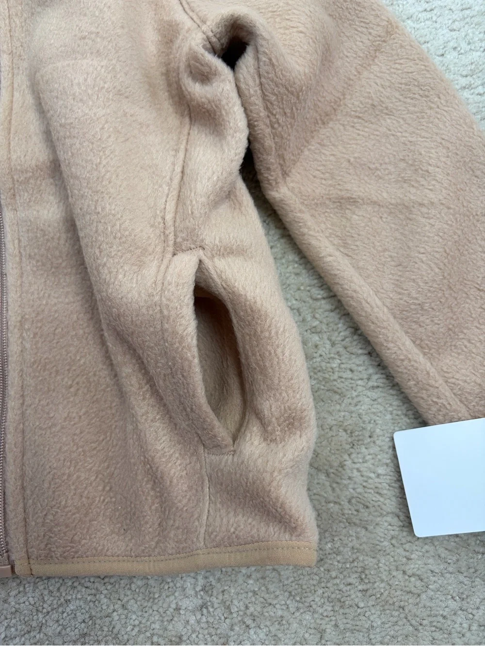 Nike NWT Boys Size 6 Tan Fleece Full Zip Lightweight Jacket with Pockets